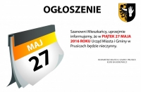 27 maja 2016 roku URZĄD NIECZYNNY!