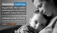 Stypendia dla dzieci w ciężkim stanie klinicznym