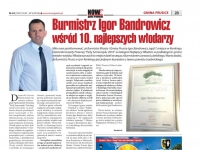 O sukcesie Burmistrza Miasta i Gminy Prusice Igora Bandrowicza w NOWej gazecie trzebnickiej